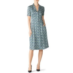 Jason Wu Blue Printed Day Dress Size 2 US $1,595